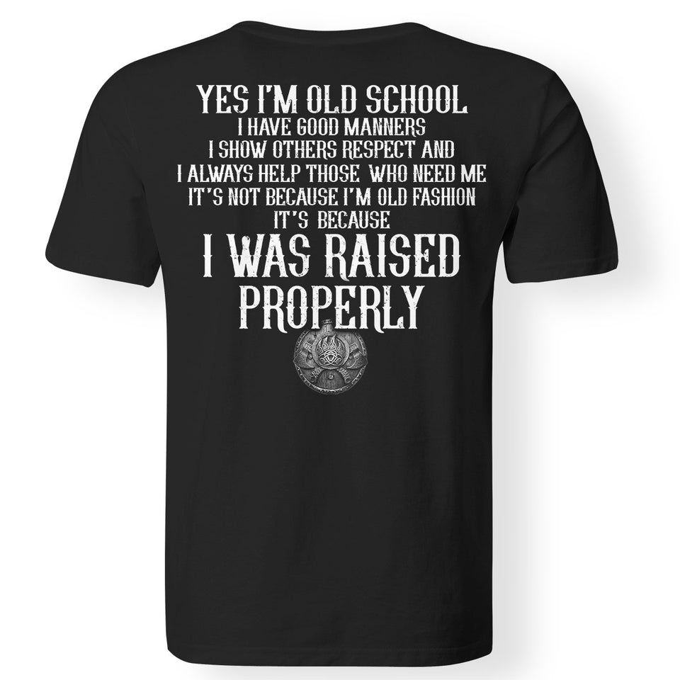 Viking, Norse, Gym t-shirt & apparel, I'm old school, BackApparel[Heathen By Nature authentic Viking products]Gildan Premium Men T-ShirtBlack5XL