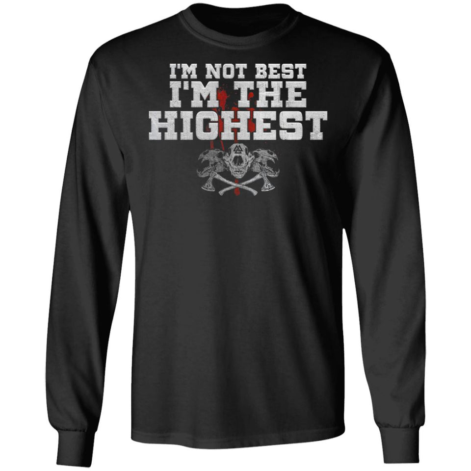 Viking, Norse, Gym t-shirt & apparel, I'm The Highest, FrontApparel[Heathen By Nature authentic Viking products]Long-Sleeve Ultra Cotton T-ShirtBlackS