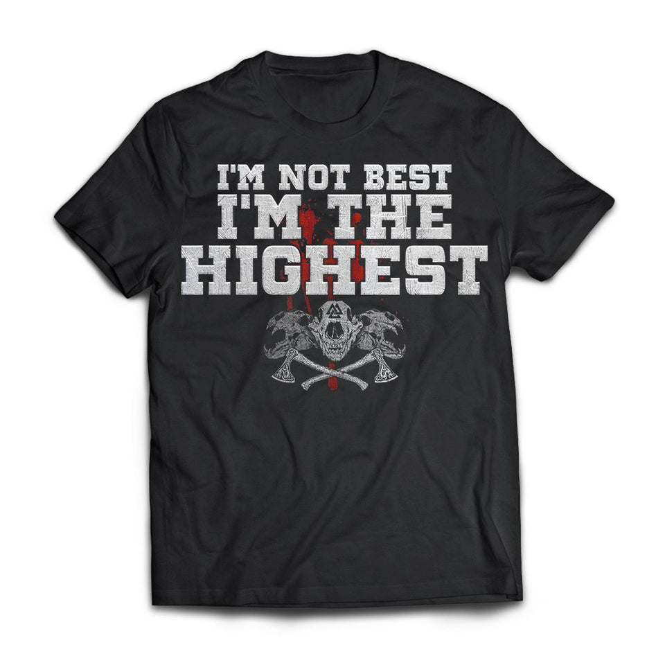 Viking, Norse, Gym t-shirt & apparel, I'm The Highest, FrontApparel[Heathen By Nature authentic Viking products]Next Level Premium Short Sleeve T-ShirtBlackX-Small