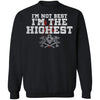 Viking, Norse, Gym t-shirt & apparel, I'm The Highest, FrontApparel[Heathen By Nature authentic Viking products]Unisex Crewneck Pullover Sweatshirt 8 oz.BlackS