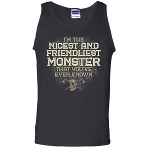 Viking, Norse, Gym t-shirt & apparel, I'm the nicest and friendliest Monster, FrontApparel[Heathen By Nature authentic Viking products]Cotton Tank TopBlackS