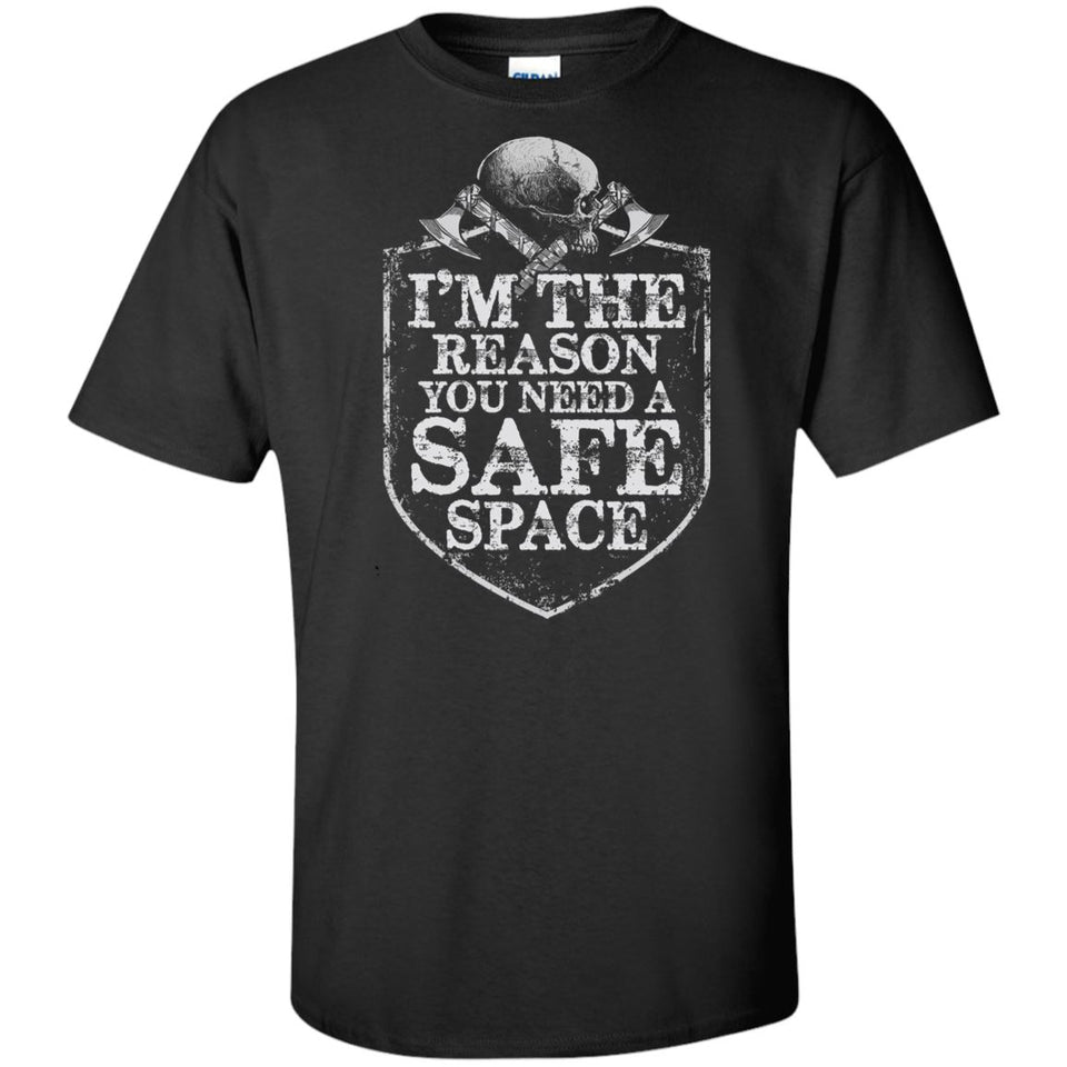 Viking, Norse, Gym t-shirt & apparel, I'm the reason you need a safe space, FrontApparel[Heathen By Nature authentic Viking products]Tall Ultra Cotton T-ShirtBlackXLT