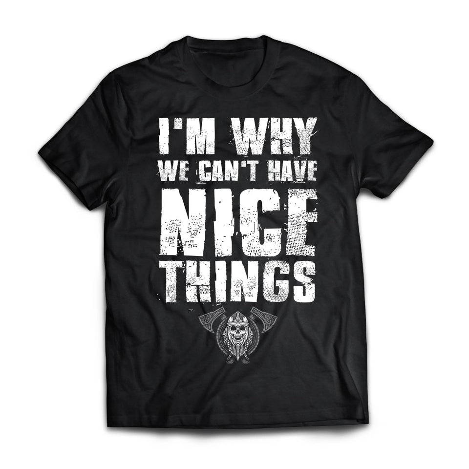 Viking, Norse, Gym t-shirt & apparel, I'm why we can't have nice things, FrontApparel[Heathen By Nature authentic Viking products]Next Level Premium Short Sleeve T-ShirtBlackX-Small