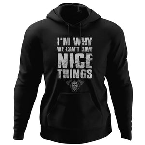 Viking, Norse, Gym t-shirt & apparel, I'm why we can't have nice things, FrontApparel[Heathen By Nature authentic Viking products]Unisex Pullover HoodieBlackS