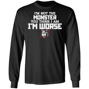 Viking, Norse, Gym t-shirt & apparel, I'm worse, FrontApparel[Heathen By Nature authentic Viking products]Long-Sleeve Ultra Cotton T-ShirtBlackS