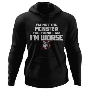 Viking, Norse, Gym t-shirt & apparel, I'm worse, FrontApparel[Heathen By Nature authentic Viking products]Unisex Pullover HoodieBlackS