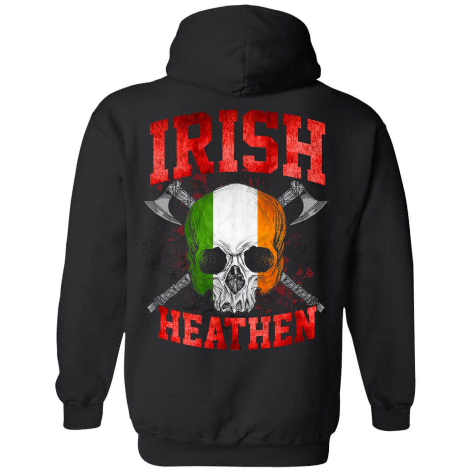Viking, Norse, Gym t-shirt & apparel, Irish, BackApparel[Heathen By Nature authentic Viking products]Unisex Pullover HoodieBlackS