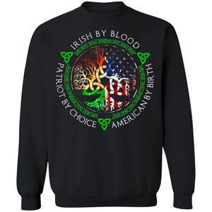 Viking, Norse, Gym t-shirt & apparel, Irish By Blood, FrontApparel[Heathen By Nature authentic Viking products]Unisex Crewneck Pullover Sweatshirt 8 oz.BlackS