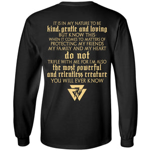 Viking, Norse, Gym t-shirt & apparel, It is in my nature to be kind, backApparel[Heathen By Nature authentic Viking products]Long-Sleeve Ultra Cotton T-ShirtBlackS