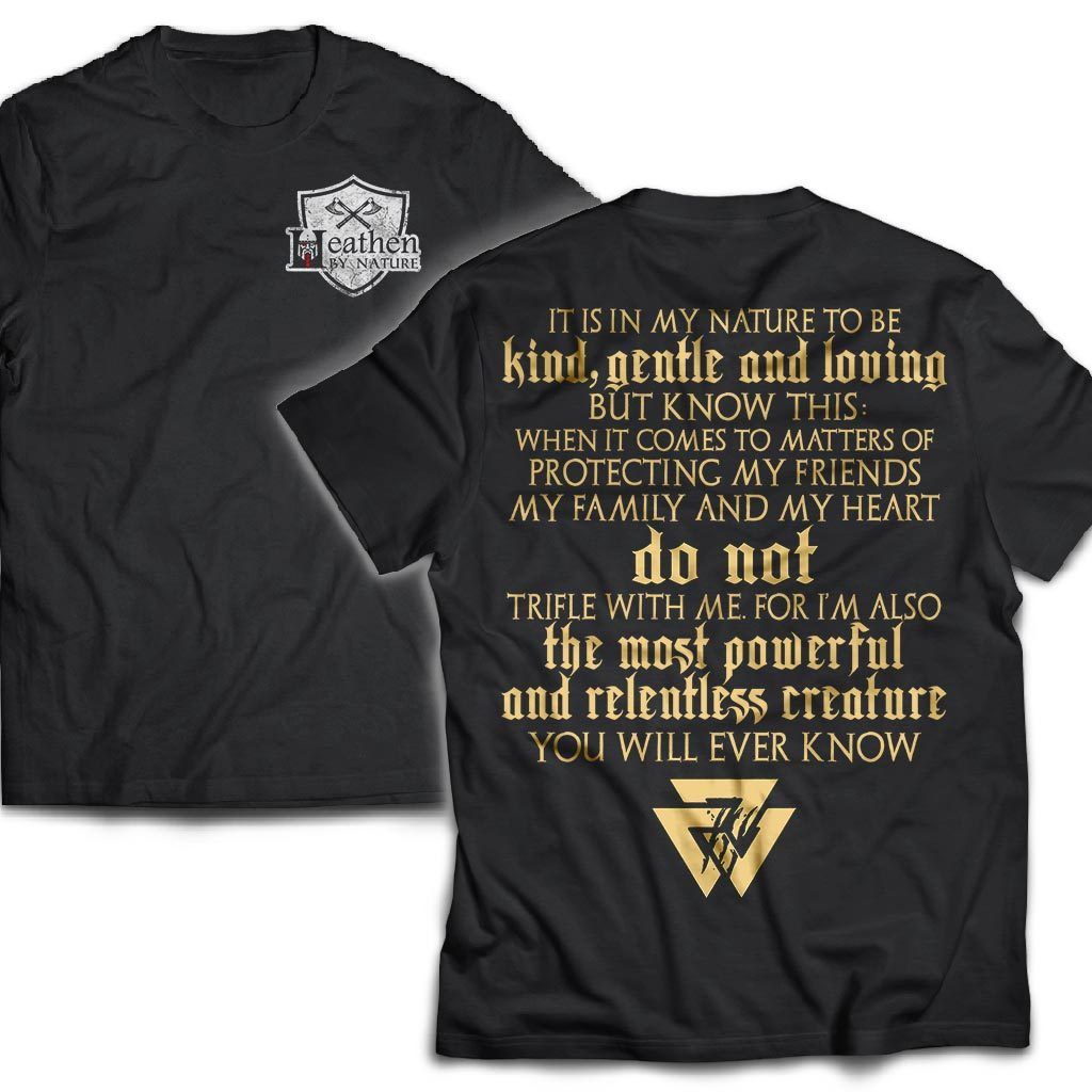 Viking, Norse, Gym t-shirt & apparel, It is in my nature to be kind, Double sidedApparel[Heathen By Nature authentic Viking products]Next Level Premium Short Sleeve T-ShirtBlackX-Small
