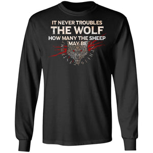 Viking, Norse, Gym t-shirt & apparel, It never troubles the wolf, FrontApparel[Heathen By Nature authentic Viking products]Long-Sleeve Ultra Cotton T-ShirtBlackS