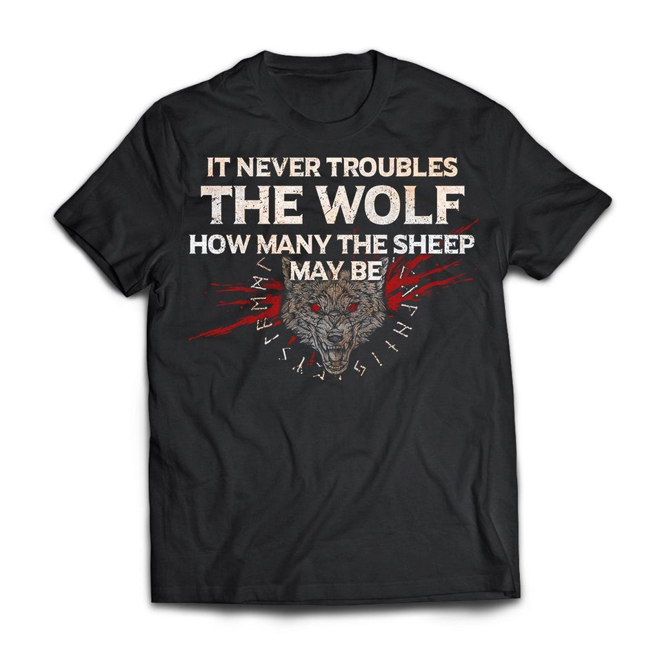 Viking, Norse, Gym t-shirt & apparel, It never troubles the wolf, FrontApparel[Heathen By Nature authentic Viking products]Next Level Premium Short Sleeve T-ShirtBlackX-Small