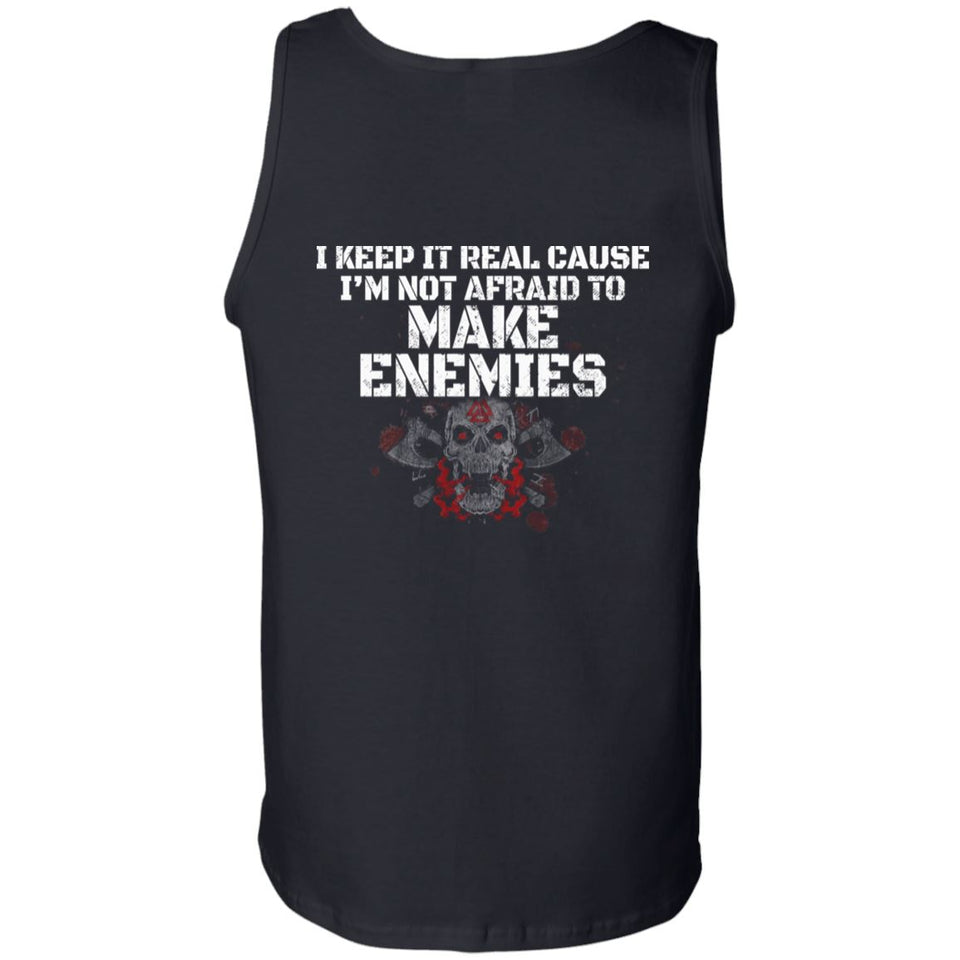 Viking, Norse, Gym t-shirt & apparel, Keep it real, BackApparel[Heathen By Nature authentic Viking products]Cotton Tank TopBlackS