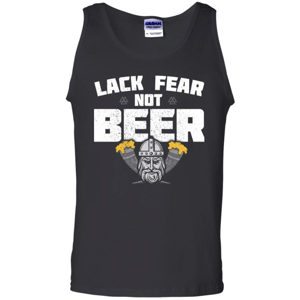 Viking, Norse, Gym t-shirt & apparel, Lack fear not beer, FrontApparel[Heathen By Nature authentic Viking products]Cotton Tank TopBlackS