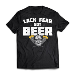 Viking, Norse, Gym t-shirt & apparel, Lack fear not beer, FrontApparel[Heathen By Nature authentic Viking products]Premium Short Sleeve T-ShirtBlackX-Small