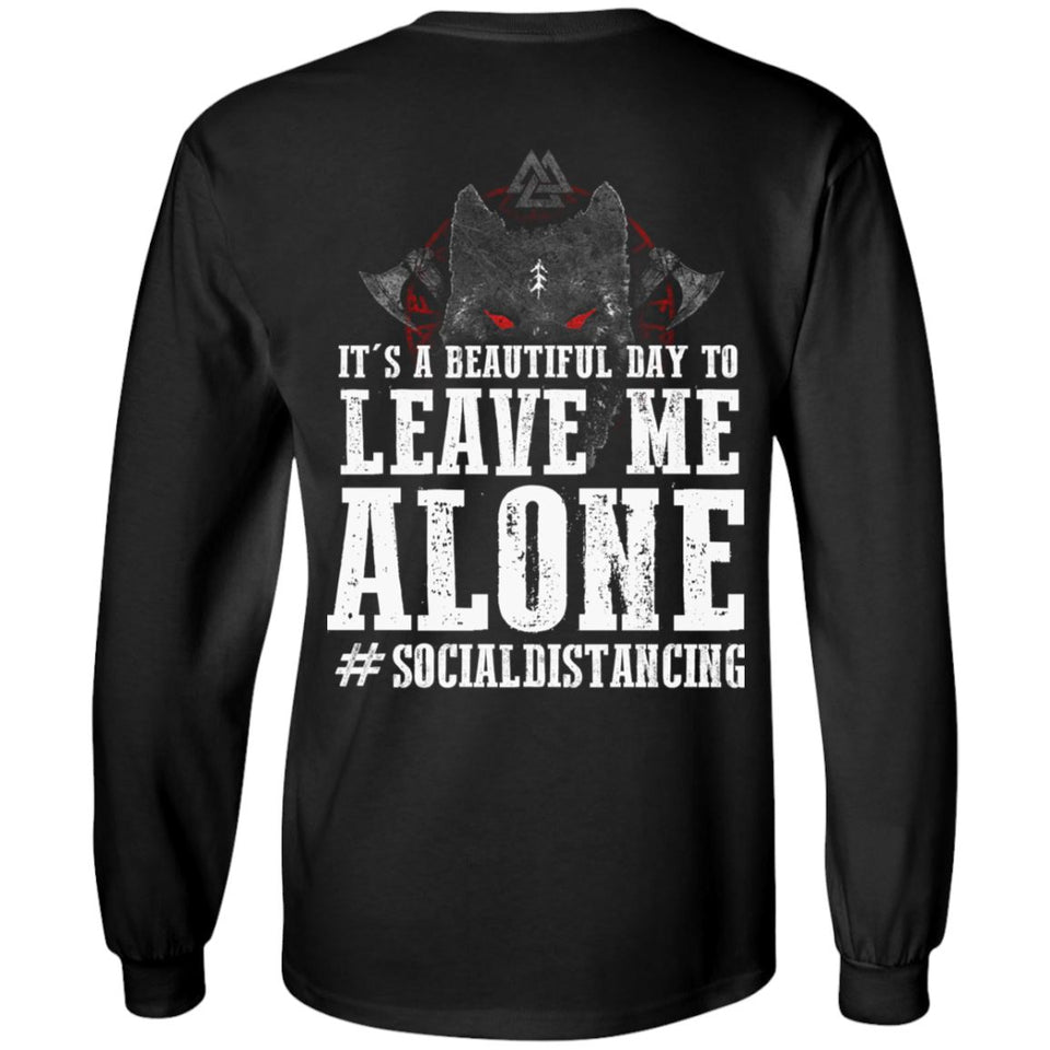 Viking, Norse, Gym t-shirt & apparel, Leave me alone, BackApparel[Heathen By Nature authentic Viking products]Long-Sleeve Ultra Cotton T-ShirtBlackS