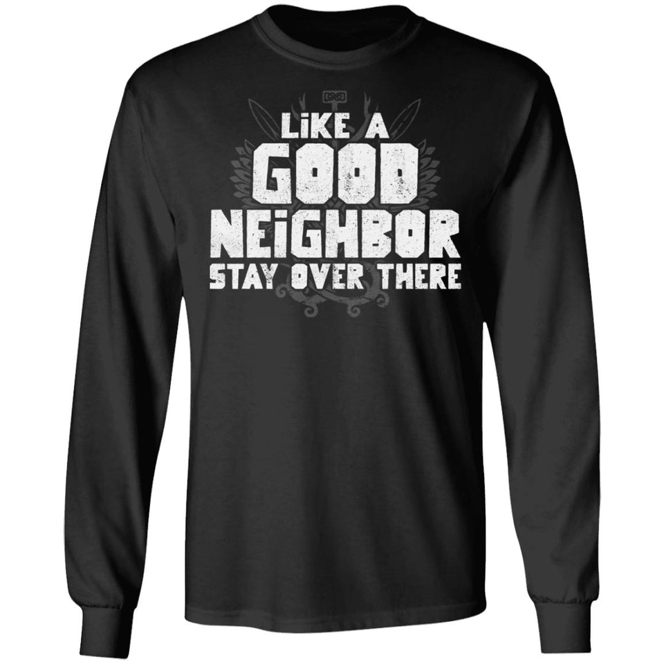 Viking, Norse, Gym t-shirt & apparel, Like a good neighbor, FrontApparel[Heathen By Nature authentic Viking products]Long-Sleeve Ultra Cotton T-ShirtBlackS