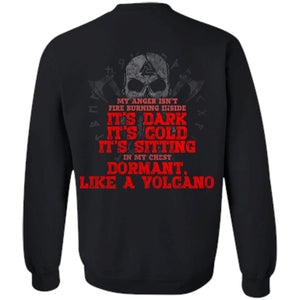 Viking, Norse, Gym t-shirt & apparel, Like A Volcano, BackApparel[Heathen By Nature authentic Viking products]Unisex Crewneck Pullover SweatshirtBlackS