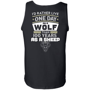 Viking, Norse, Gym t-shirt & apparel, Live, A wolf, BackApparel[Heathen By Nature authentic Viking products]Cotton Tank TopBlackS