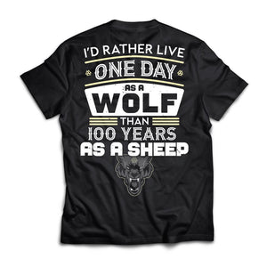 Viking, Norse, Gym t-shirt & apparel, Live, A wolf, BackApparel[Heathen By Nature authentic Viking products]Premium Short Sleeve T-ShirtBlackX-Small