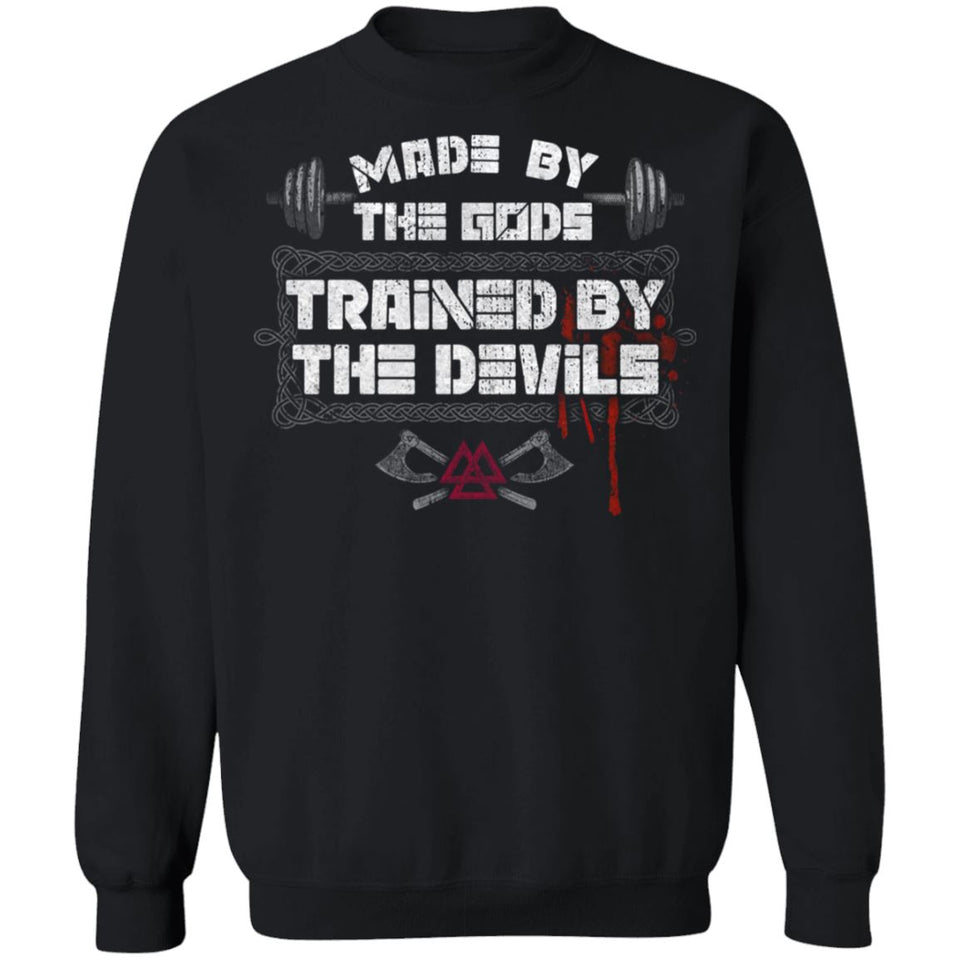 Viking, Norse, Gym t-shirt & apparel, Made by The Gods, FrontApparel[Heathen By Nature authentic Viking products]Unisex Crewneck Pullover SweatshirtBlackS