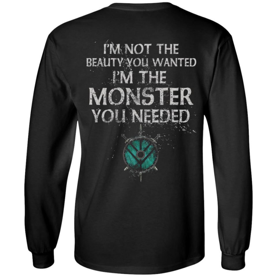 Viking, Norse, Gym t-shirt & apparel, Monster you needed, backApparel[Heathen By Nature authentic Viking products]Long-Sleeve Ultra Cotton T-ShirtBlackS