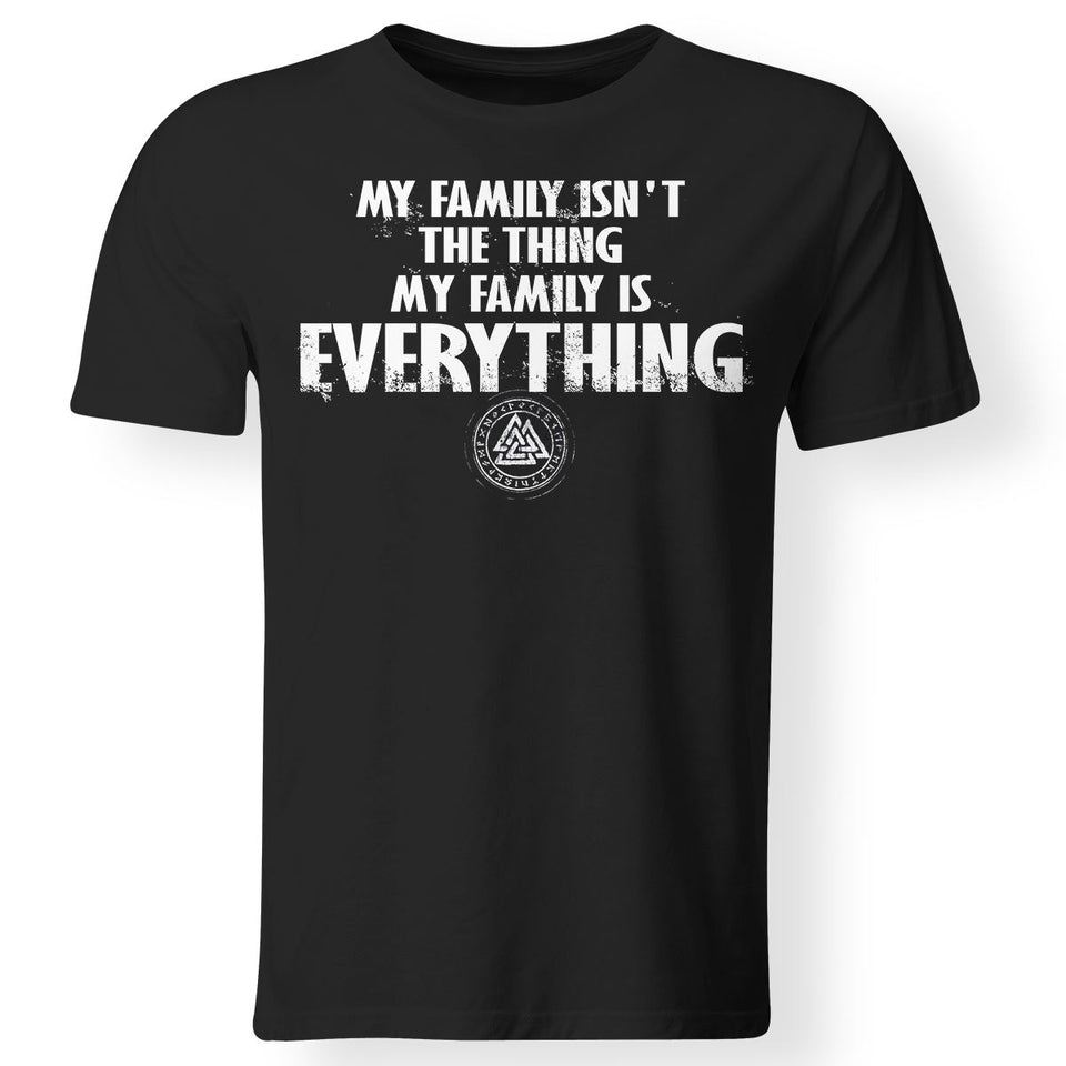 Viking, Norse, Gym t-shirt & apparel, My family is everything, FrontApparel[Heathen By Nature authentic Viking products]Gildan Premium Men T-ShirtBlack5XL