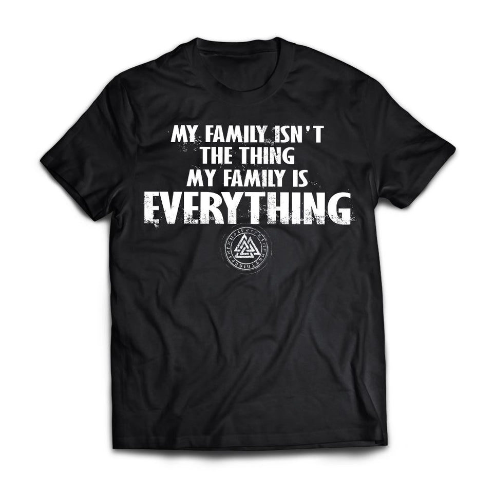 Viking, Norse, Gym t-shirt & apparel, My family is everything, FrontApparel[Heathen By Nature authentic Viking products]Premium Short Sleeve T-ShirtBlackX-Small