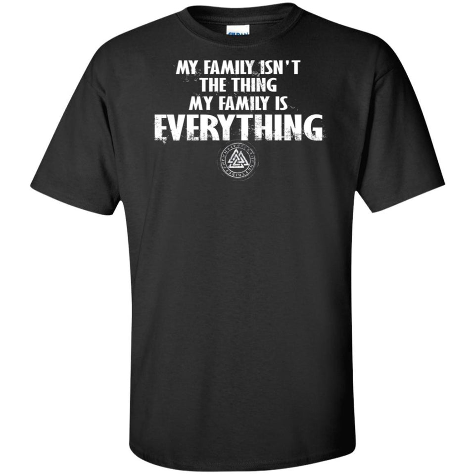 Viking, Norse, Gym t-shirt & apparel, My family is everything, FrontApparel[Heathen By Nature authentic Viking products]Tall Ultra Cotton T-ShirtBlackXLT