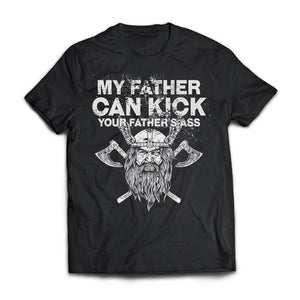 Viking, Norse, Gym t-shirt & apparel, My father can kick, FrontApparel[Heathen By Nature authentic Viking products]Next Level Premium Short Sleeve T-ShirtBlackX-Small