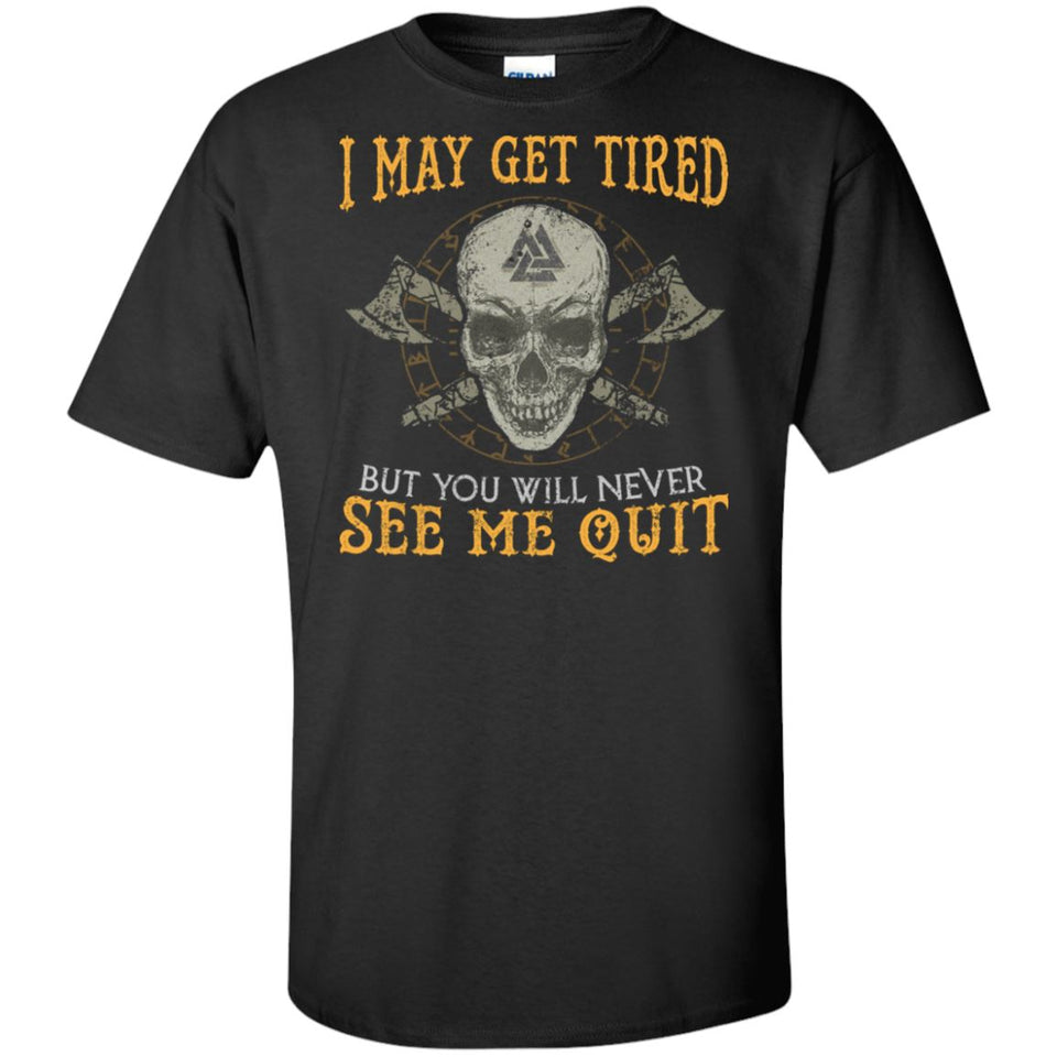 Viking, Norse, Gym t-shirt & apparel, never see me quit, frontApparel[Heathen By Nature authentic Viking products]Tall Ultra Cotton T-ShirtBlackXLT