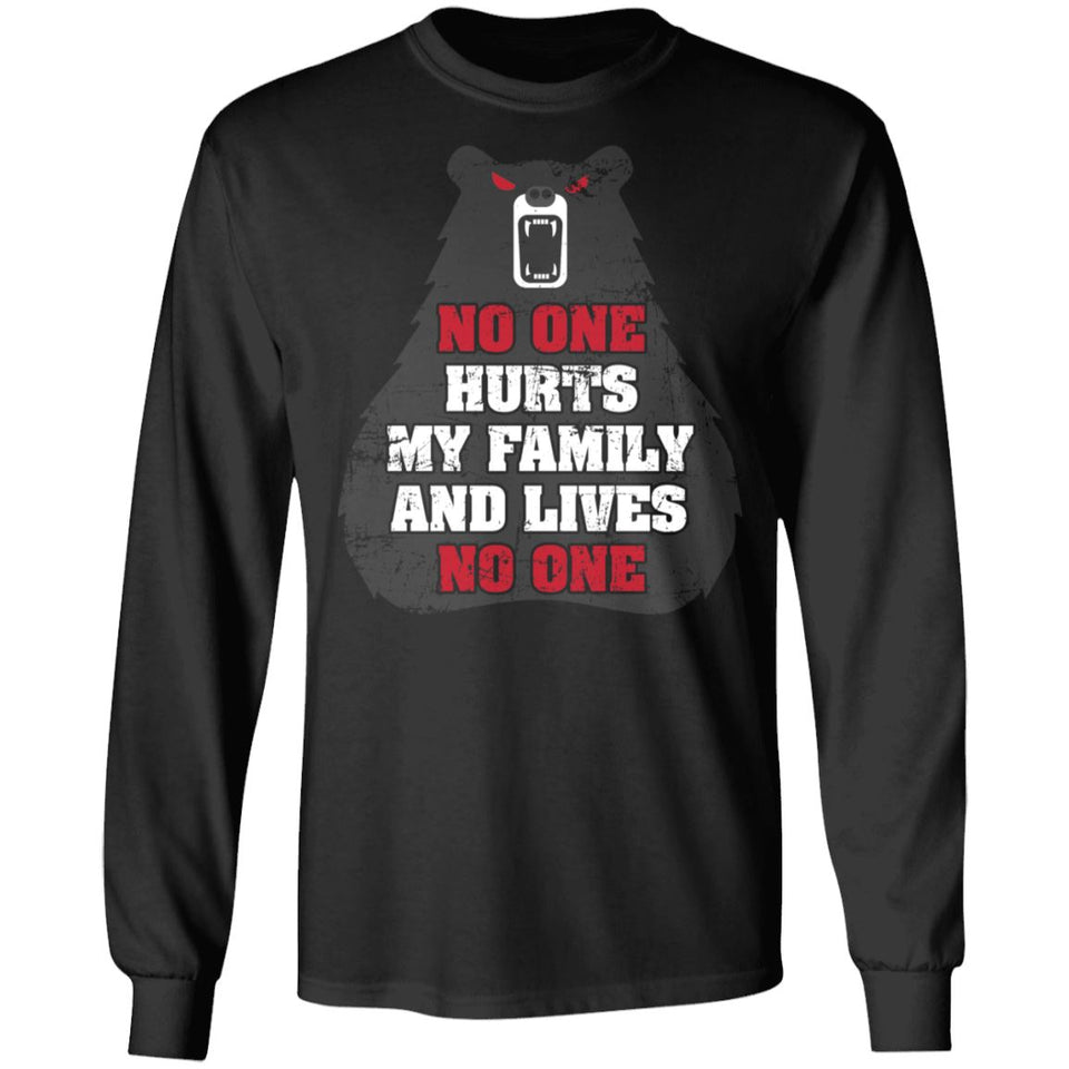 Viking, Norse, Gym t-shirt & apparel, No one hurts my family, FrontApparel[Heathen By Nature authentic Viking products]Long-Sleeve Ultra Cotton T-ShirtBlackS