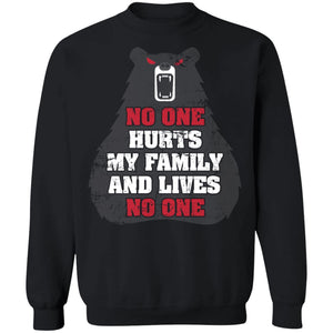 Viking, Norse, Gym t-shirt & apparel, No one hurts my family, FrontApparel[Heathen By Nature authentic Viking products]Unisex Crewneck Pullover SweatshirtBlackS