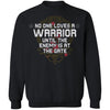 Viking, Norse, Gym t-shirt & apparel, No one loves a warrior until the enemy is at the gate, FrontApparel[Heathen By Nature authentic Viking products]Unisex Crewneck Pullover SweatshirtBlackS