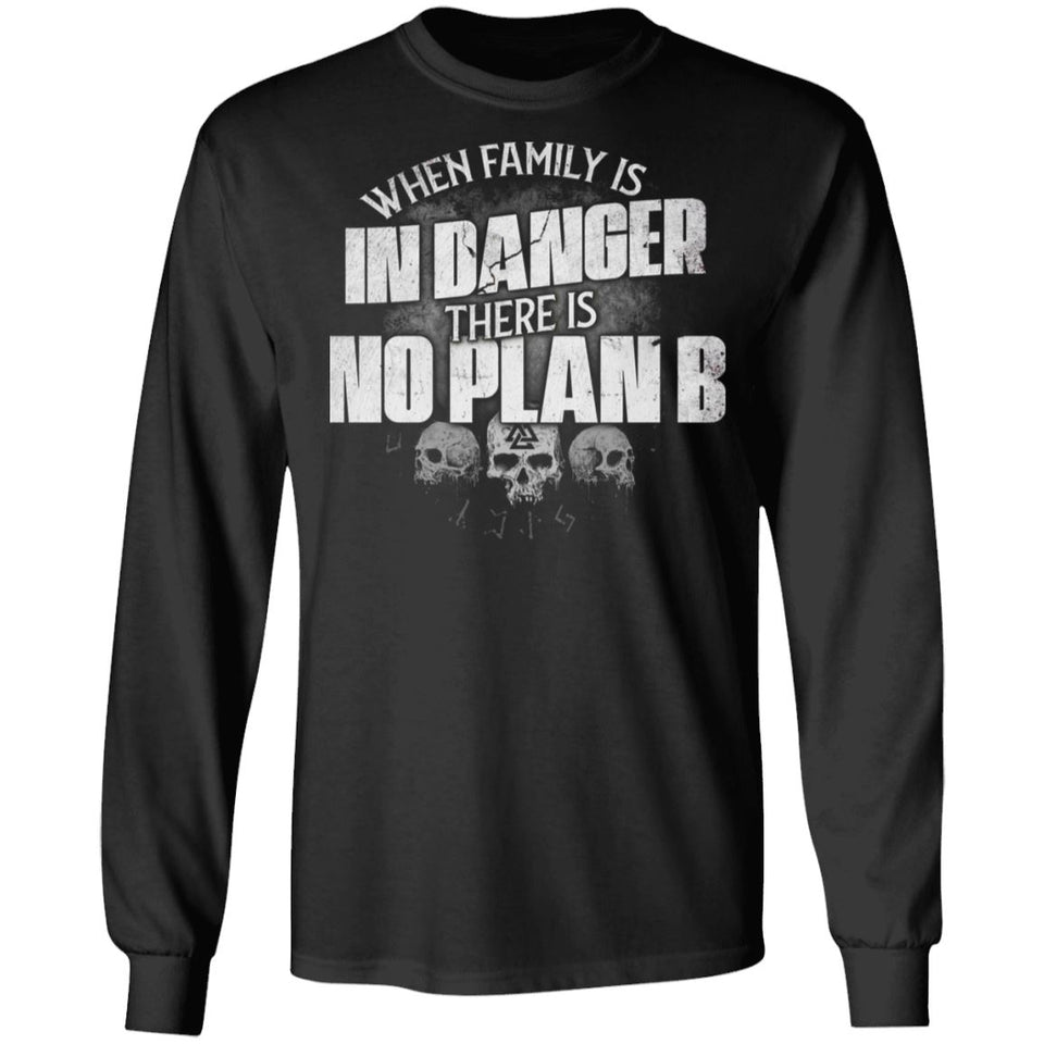Viking, Norse, Gym t-shirt & apparel, No plan B, FrontApparel[Heathen By Nature authentic Viking products]Long-Sleeve Ultra Cotton T-ShirtBlackS