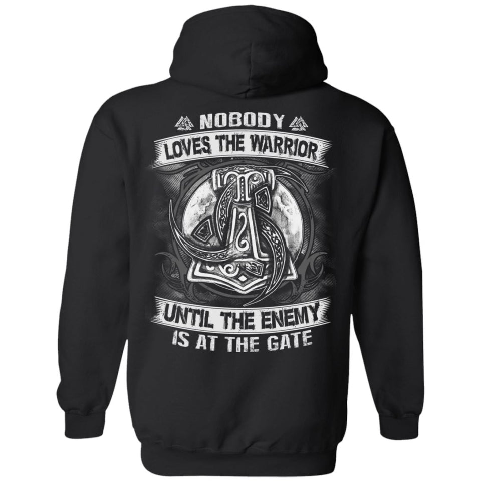 Viking, Norse, Gym t-shirt & apparel, Nobody, BackApparel[Heathen By Nature authentic Viking products]Unisex Pullover HoodieBlackS