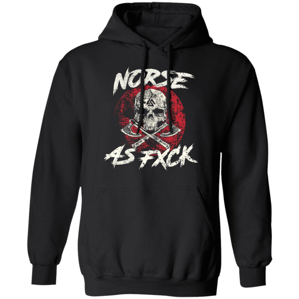 Viking, Norse, Gym t-shirt & apparel, Norse As Fxck, FrontApparel[Heathen By Nature authentic Viking products]Unisex Pullover Hoodie 8 oz.BlackS