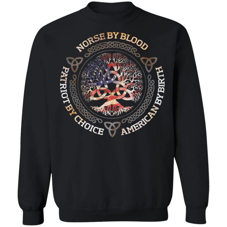 Viking, Norse, Gym t-shirt & apparel, Norse By Blood, FrontApparel[Heathen By Nature authentic Viking products]Unisex Crewneck Pullover SweatshirtBlackS
