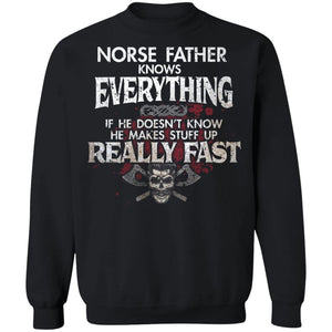 Viking, Norse, Gym t-shirt & apparel, Norse Father, FrontApparel[Heathen By Nature authentic Viking products]Unisex Crewneck Pullover SweatshirtBlackS