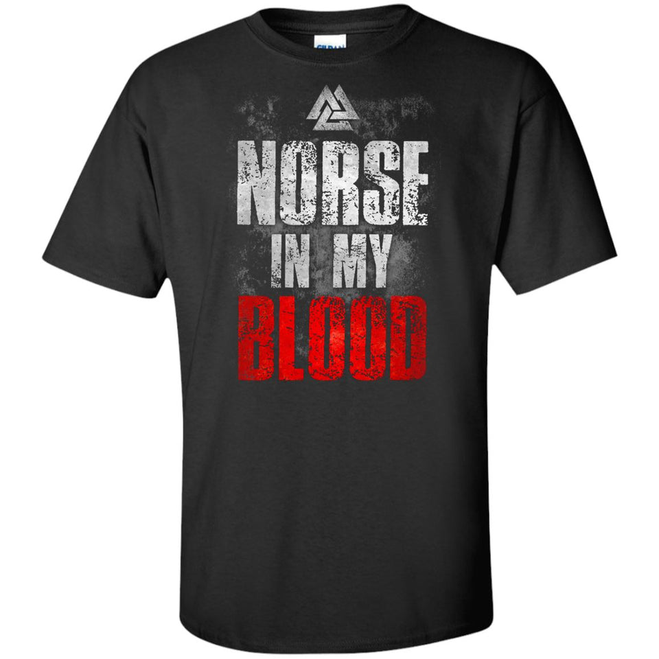 Viking, Norse, Gym t-shirt & apparel, Norse In My Blood, FrontApparel[Heathen By Nature authentic Viking products]Tall Ultra Cotton T-ShirtBlackXLT