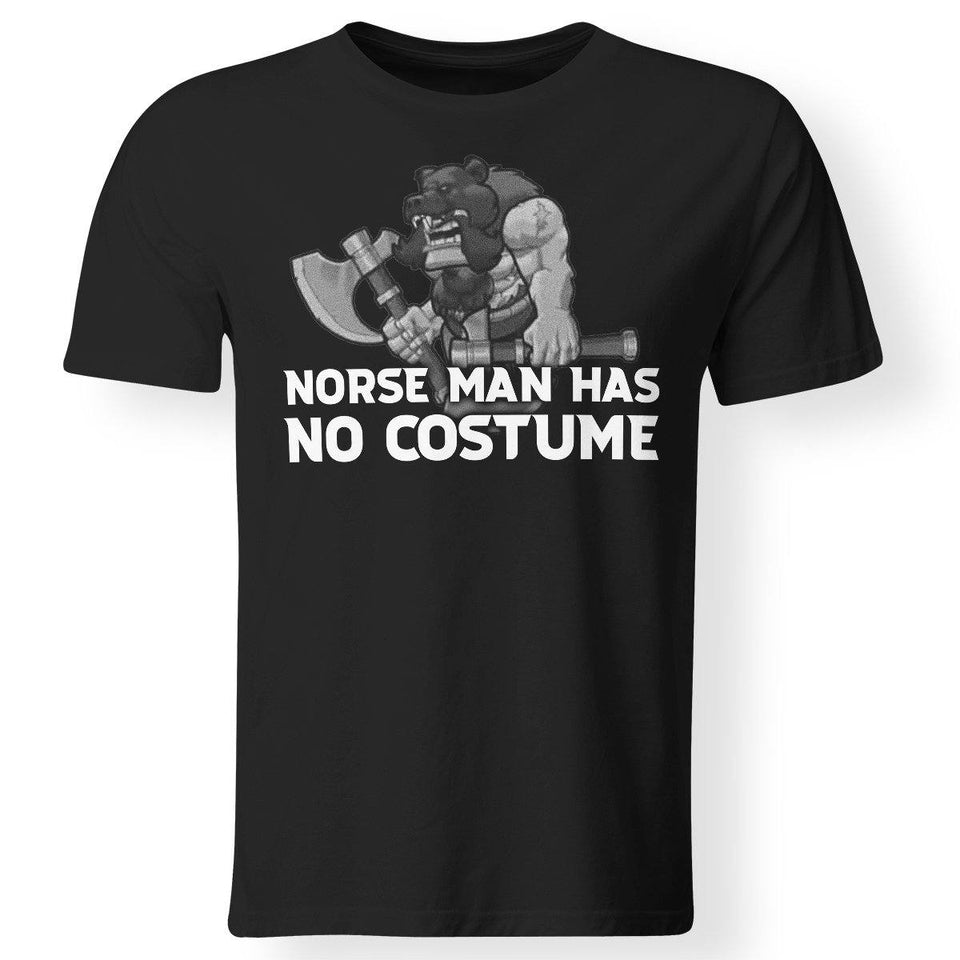 Viking, Norse, Gym t-shirt & apparel, Norse man has no costume, FrontApparel[Heathen By Nature authentic Viking products]Gildan Premium Men T-ShirtBlack5XL