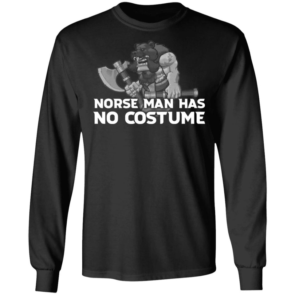 Viking, Norse, Gym t-shirt & apparel, Norse man has no costume, FrontApparel[Heathen By Nature authentic Viking products]Long-Sleeve Ultra Cotton T-ShirtBlackS