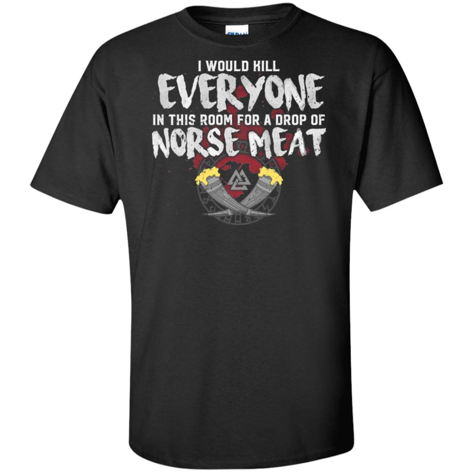 Viking, Norse, Gym t-shirt & apparel, Norse Meat, FrontApparel[Heathen By Nature authentic Viking products]Tall Ultra Cotton T-ShirtBlackXLT