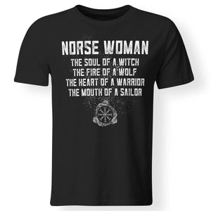 Viking, Norse, Gym t-shirt & apparel, Norse Woman, FrontApparel[Heathen By Nature authentic Viking products]Gildan Premium Men T-ShirtBlack5XL