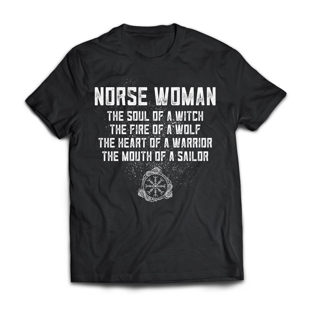 Viking, Norse, Gym t-shirt & apparel, Norse Woman, FrontApparel[Heathen By Nature authentic Viking products]Next Level Premium Short Sleeve T-ShirtBlackX-Small