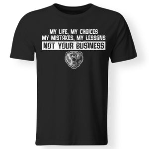 Viking, Norse, Gym t-shirt & apparel, Not your business, FrontApparel[Heathen By Nature authentic Viking products]Gildan Premium Men T-ShirtBlack5XL