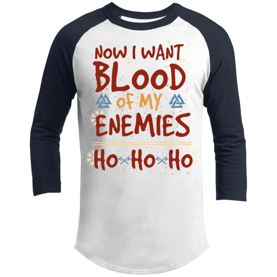 Viking, Norse, Gym t-shirt & apparel, Now i want blood of my enemies, FrontT-Shirts[Heathen By Nature authentic Viking products]White/NavyX-Small
