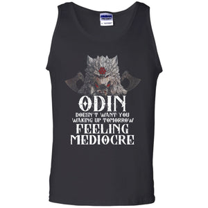 Viking, Norse, Gym t-shirt & apparel, Odin doesn't want you waking up, FrontApparel[Heathen By Nature authentic Viking products]Cotton Tank TopBlackS