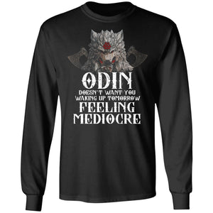 Viking, Norse, Gym t-shirt & apparel, Odin doesn't want you waking up, FrontApparel[Heathen By Nature authentic Viking products]Long-Sleeve Ultra Cotton T-ShirtBlackS