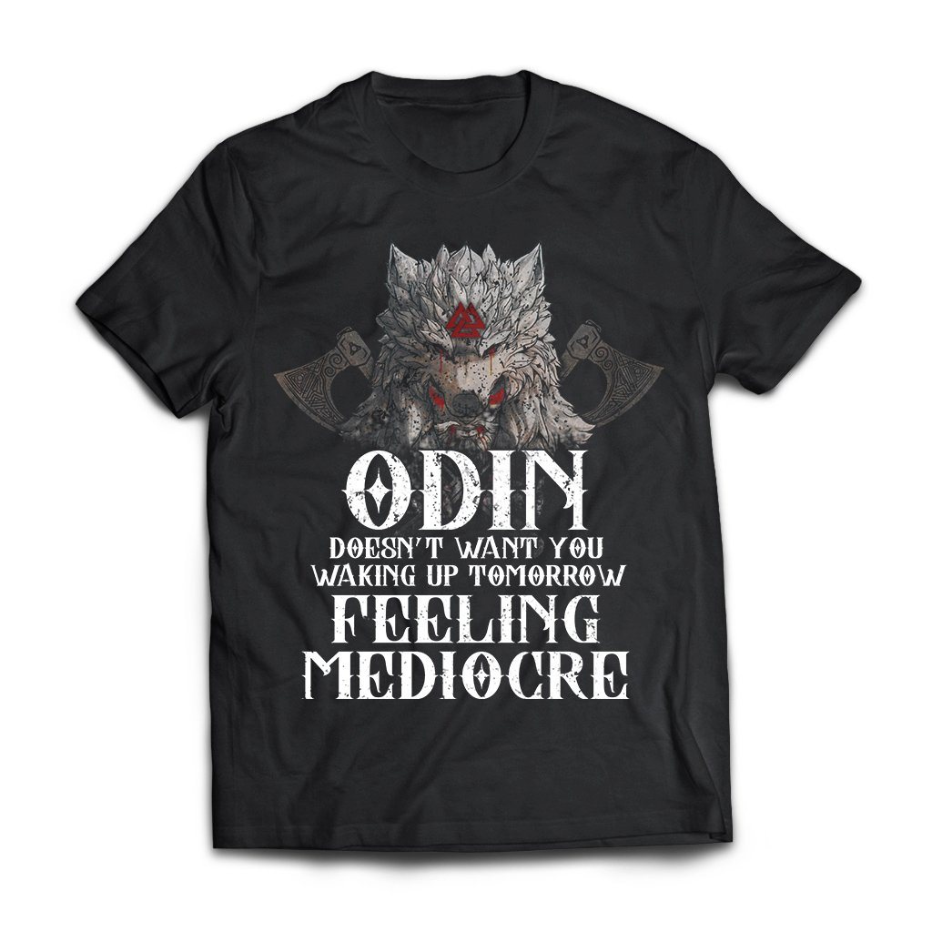 Viking, Norse, Gym t-shirt & apparel, Odin doesn't want you waking up, FrontApparel[Heathen By Nature authentic Viking products]Next Level Premium Short Sleeve T-ShirtBlackX-Small